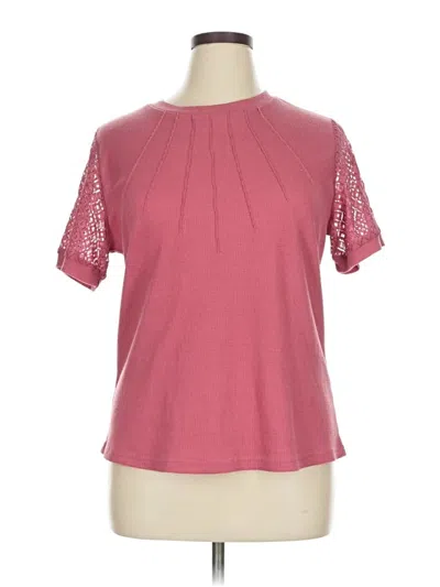 Pre-owned Blooming Jelly Short Sleeve Top Pink Crew Neck Tops