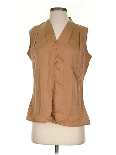 Pre-owned Blooming Jelly Sleeveless Blouse In Tan