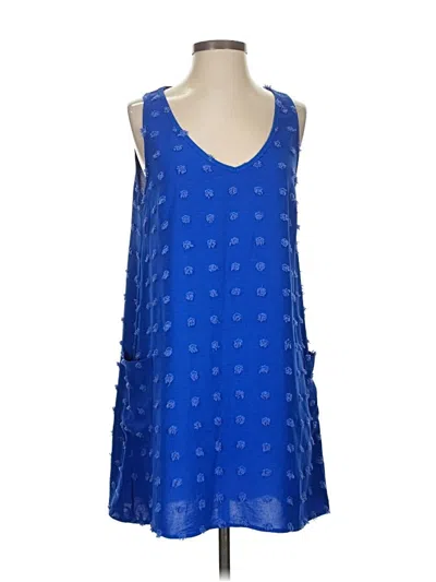 Pre-owned Blooming Jelly Sleeveless Top Blue V Neck Tops