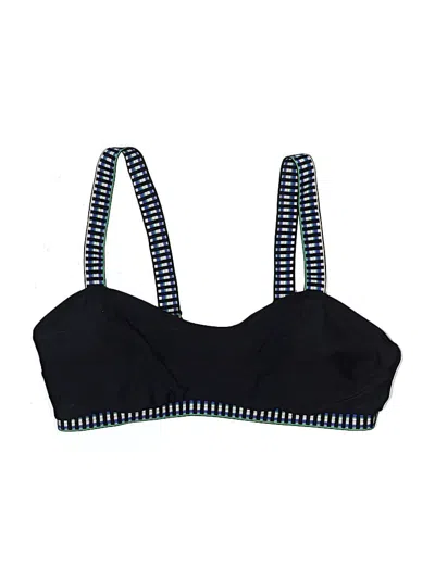 Pre-owned Blooming Jelly Swimsuit Top Black Argyle Pattern Swimwear