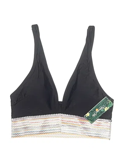 Blooming Jelly Swimsuit Top Black Graphic Pattern Swimwear