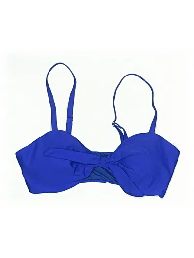 Pre-owned Blooming Jelly Swimsuit Top Blue Solid Pattern Swimwear