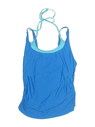 Pre-owned Blooming Jelly Swimsuit Top Blue Solid Pattern Swimwear