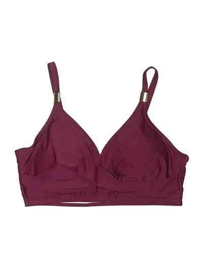 Pre-owned Blooming Jelly Swimsuit Top Burgundy Strapless Neckline Swimwear