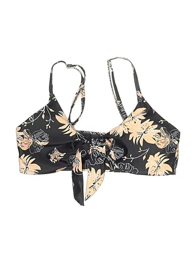 Pre-owned Blooming Jelly Swimsuit Top Gold Floral Pattern Swimwear