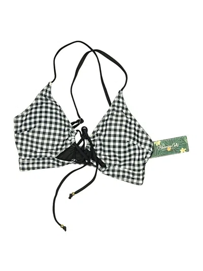 Pre-owned Blooming Jelly Swimsuit Top Gray Checkered/gingham Pattern Swimwear