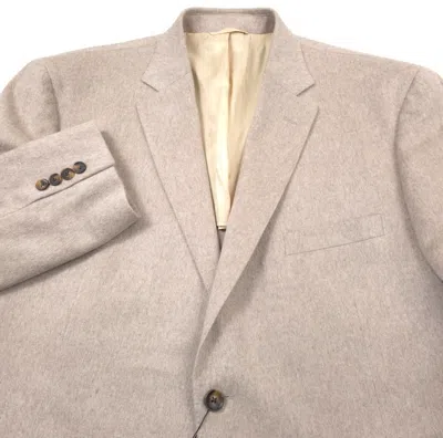Pre-owned Bloomingdale's $798 Bloomingdales Oatmeal Cashmere Sport Coat Blazer Jacket Mens 48r In Beige