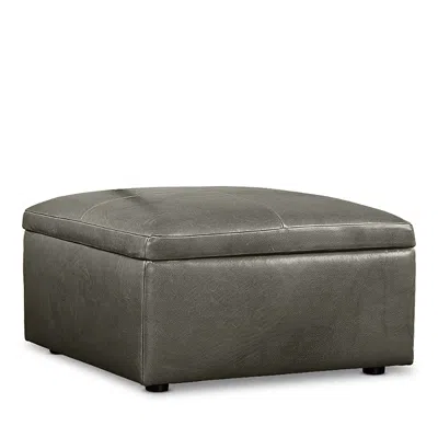 Bloomingdale's Alice Medium Square Storage Ottoman, In Leather In Brighton Loden