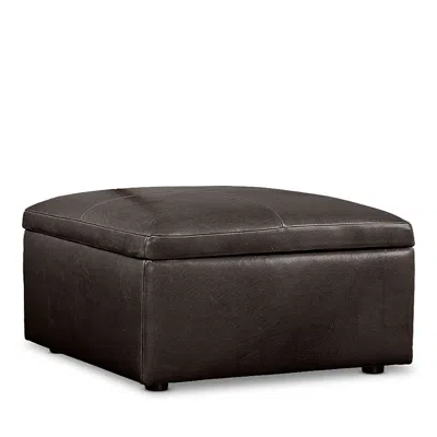 Bloomingdale's Alice Medium Square Storage Ottoman, In Leather In Brighton Mink