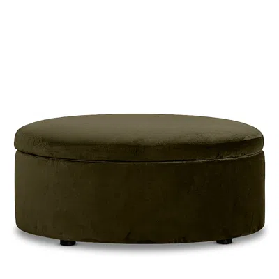 Bloomingdale's Alta Large Round Storage Ottoman, In Fabric In Amici Moss