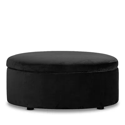 Bloomingdale's Alta Large Round Storage Ottoman, In Fabric In Amici Smoke