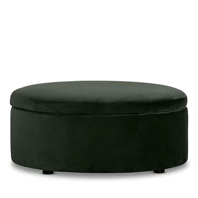 Bloomingdale's Alta Large Round Storage Ottoman, In Fabric In Monaco Emerald