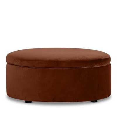 Bloomingdale's Alta Large Round Storage Ottoman, In Fabric In Monaco Rust