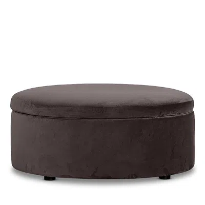 Bloomingdale's Alta Large Round Storage Ottoman, In Fabric In Opulent Seal