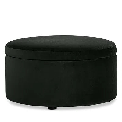 Bloomingdale's Alta Medium Circle Ottoman In Monaco Emerald