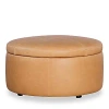 Bloomingdale's Alta Medium Circle Ottoman In Tuscany Fawn