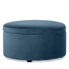 Bloomingdale's Alta Medium Round Storage Ottoman, In Fabric In Amici Denim