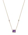 Bloomingdale's Amethyst & Diamond Pendant Necklace In 14k Yellow Gold, 18 - Exclusive In Amethyst/gold