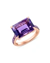 Bloomingdale's Amethyst & Pink Sapphire Statement Ring In 14k Rose Gold In Purple/rose Gold