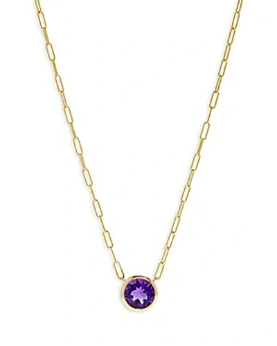 Bloomingdale's Amethyst Pendant Necklace In 14k Yellow Gold In Amethyst/gold