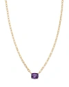 BLOOMINGDALE'S AMETHYST SOLITAIRE PENDANT NECKLACE IN 14K YELLOW GOLD, 18