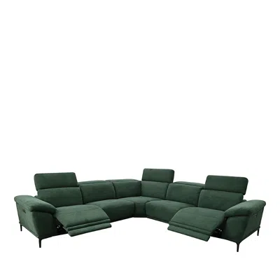 Bloomingdale's Aprile Fabric Reclining Sectional Sofa In Green