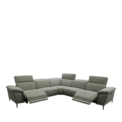 Bloomingdale's Aprile Fabric Reclining Sectional Sofa In Silver