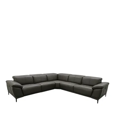 Bloomingdale's Aprile Leather Reclining Sectional Sofa In Graphite