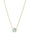 BLOOMINGDALE'S AQUAMARINE PENDANT NECKLACE IN 14K YELLOW GOLD, 16 - 100% EXCLUSIVE