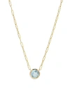 Bloomingdale's Aquamarine Pendant Necklace In 14k Yellow Gold, 16 In Aquamarine/gold