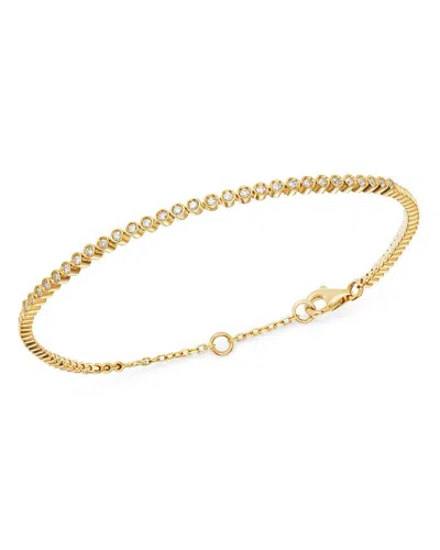 Bloomingdale's Bezel-set Diamond Stacking Bracelet In 14k Yellow Gold, 0.25 Ct. T.w. - 100% Exclusive In White/gold