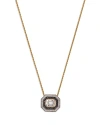 Bloomingdale's Black & White Diamond Octagon Pendant Necklace In 14k White & Yellow Gold, 1.25 Ct. T. W. In Black/gold