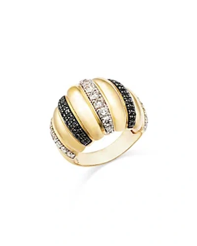 Bloomingdale's Black & White Diamond Ring In 14k Yellow Gold, 1.25 Ct. T.w. In Black/gold