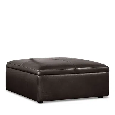 Bloomingdale's Bloomingdales Alice Large Square Storage Ottoman, In Leather In Brighton Mink