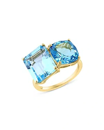 Bloomingdale's Blue Topaz & Sky Blue Topaz Ring In 14k Yellow Gold In Blue/gold