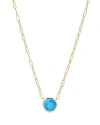 BLOOMINGDALE'S BLUE TOPAZ PENDANT NECKLACE IN 14K YELLOW GOLD, 16 - 100% EXCLUSIVE