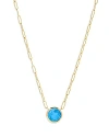 Bloomingdale's Blue Topaz Pendant Necklace In 14k Yellow Gold, 16 In Blue Topaz/gold