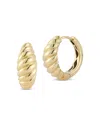 Bloomingdale's Bold Ridge Textured Medium Hoop Earrings In 14k Yellow Gold In Gold