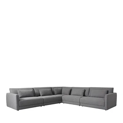Bloomingdale's Brody 5 Piece Sectional In Jacquard Boucle Grey