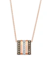 Bloomingdale's Brown & White Diamond Pendant Necklace In 14k Rose Gold, 0.19 Ct. T. W. In Brown/pink