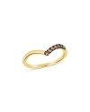 Bloomingdale's Brown Diamond Chevron Ring In 14k Yellow Gold, 0.15 Ct. T. W. In Brown/gold