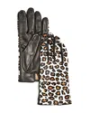 Bloomingdale's Cashmere Lined Calf Hair Gloves - Exclusive In Black Leopard Panther
