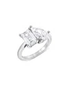 Bloomingdale's Certified Diamond Lab Grown Pear & Emerald Cut Toi Et Moi Engagement Ring In 18k White Gold, 4.0 Ct. In White