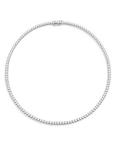 Bloomingdale's Certified Diamond Tennis Necklace In 14k White Gold, 10.0 Ct. T.w. In Metallic