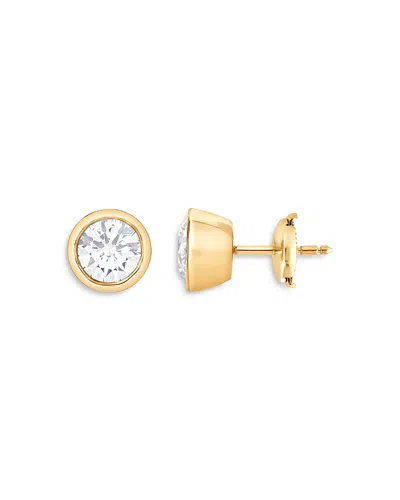 Bloomingdale's Certified Lab Grown Diamond Bezel Stud Earrings In 18k Yellow Gold, 2.0 Ct. T. W.