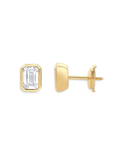 Bloomingdale's Certified Lab Grown Diamond Emerald-cut Bezel Stud Earrings In 18k Yellow Gold, 2.0 Ct. T. W.