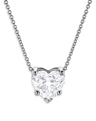 Bloomingdale's Certified Lab Grown Diamond Heart Pendant Necklace In 18k White Gold, 2.0 Ct. T. W.
