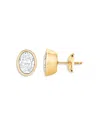 Bloomingdale's Certified Lab Grown Diamond Oval Bezel Stud Earrings In 18k Yellow Gold, 3.0 Ct. T. W. In Gold