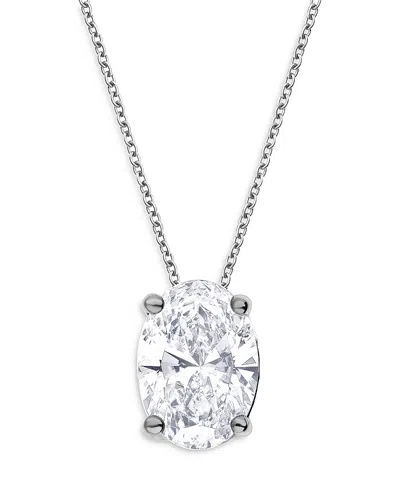 Bloomingdale's Certified Lab Grown Diamond Oval Pendant Necklace In 18k White Gold, 2.0 Ct. T. W.