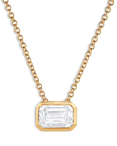 Bloomingdale's Certified Lab Grown Emerald Cut Diamond Bezel Set Pendant Necklace In 18k Yellow Gold, 2.0 Ct. T. W.